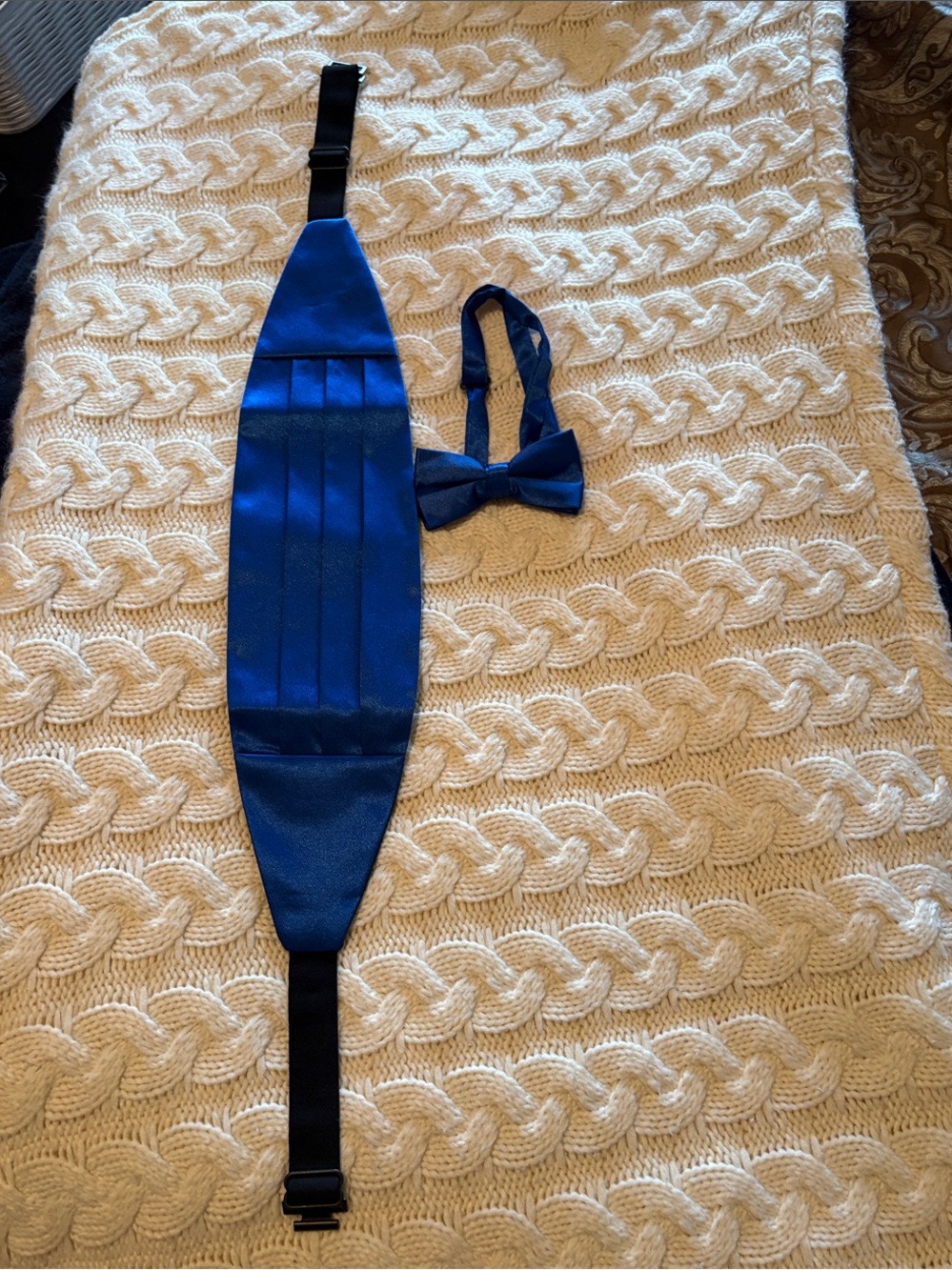 Royal Blue Cummerbund and Bow Tie Set